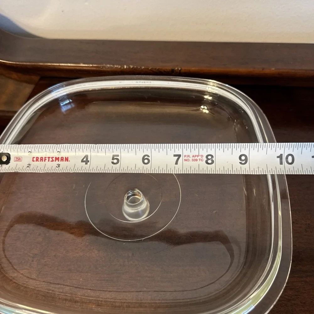 P-12-C Vintage Pyrex Glass Square Replacement Domed Casserole Lid